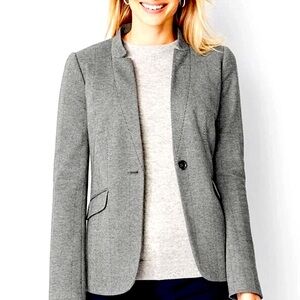 Talbots Women’s Aberdeen Classic Herringbone Black & White Blazer Size XS